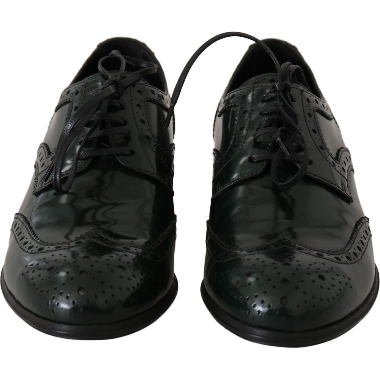 Dolce & Gabbana Elegant Green Brogues Oxford Wingtip Flats Dolce & Gabbana