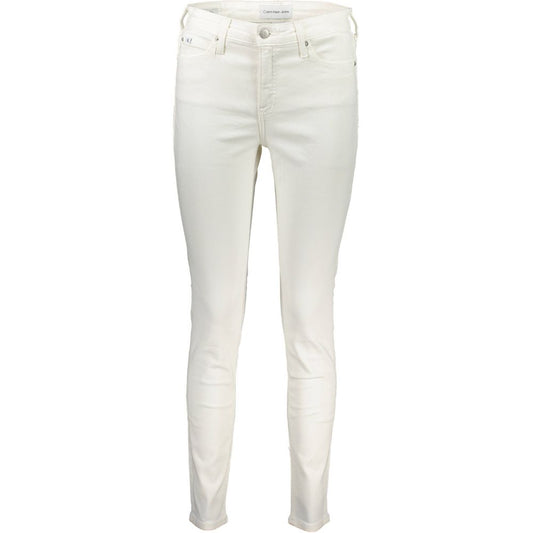 Calvin Klein Bianco Cotton Women Jeans Calvin Klein