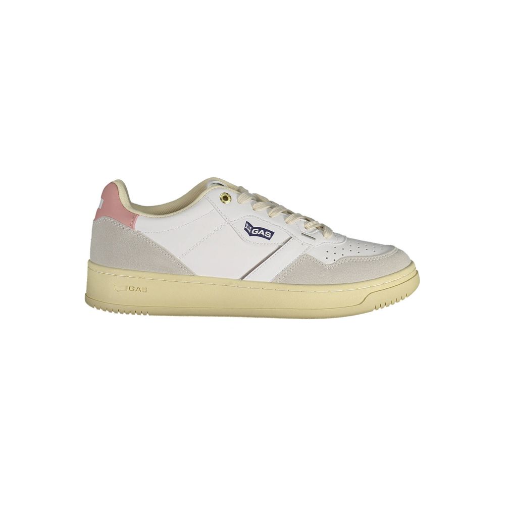 Gas White Artificial Leather Athletic Sneakers Gas