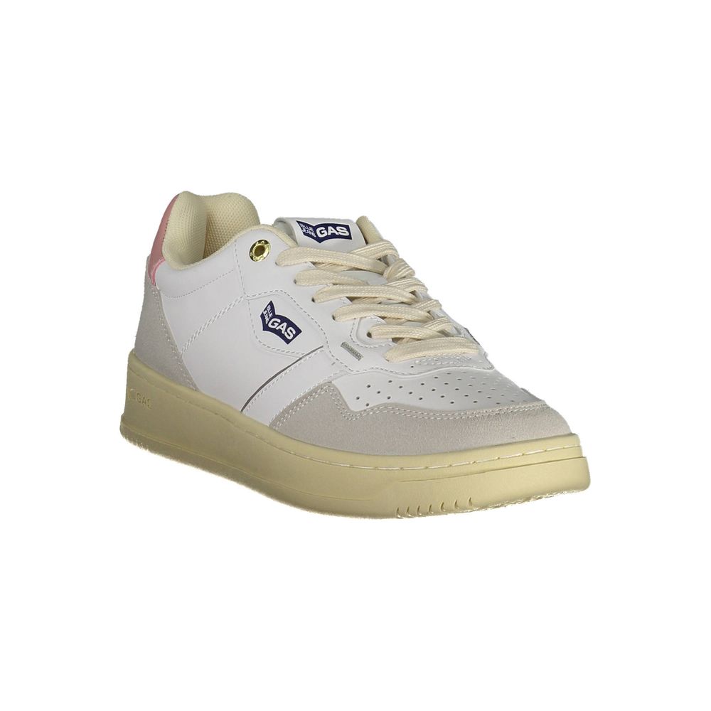 Gas White Artificial Leather Athletic Sneakers Gas