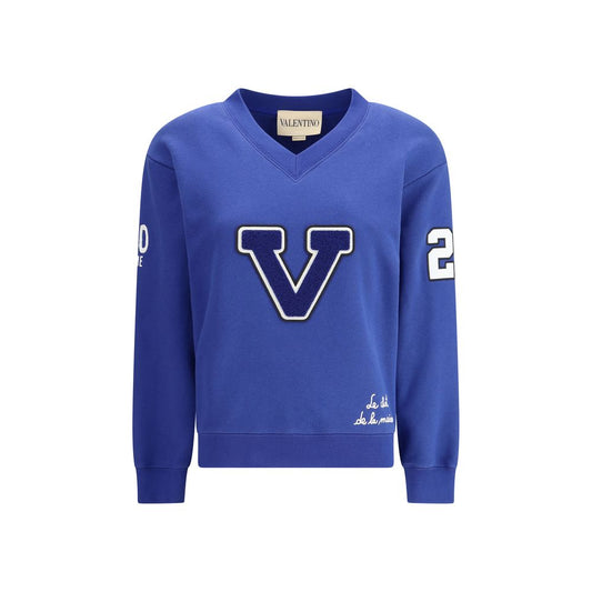 Valentino Blue Cotton Sweatshirt Valentino