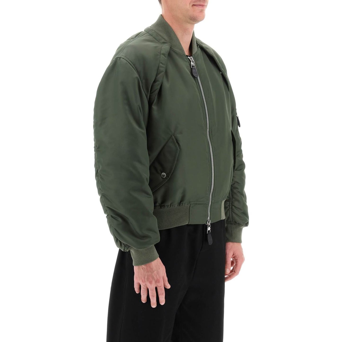 Alexander Mcqueen convertible bomber jacket in nylon satin Jackets Alexander Mcqueen