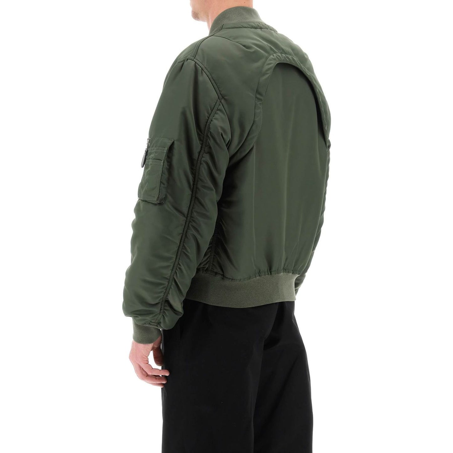 Alexander Mcqueen convertible bomber jacket in nylon satin Jackets Alexander Mcqueen