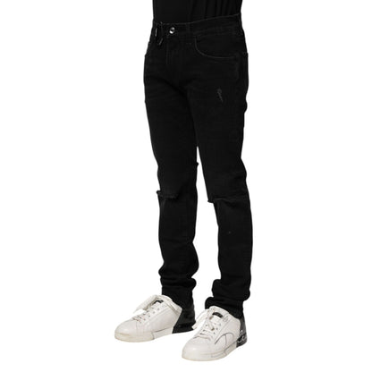 Dolce & Gabbana Black Cotton Skinny Men Denim Jeans