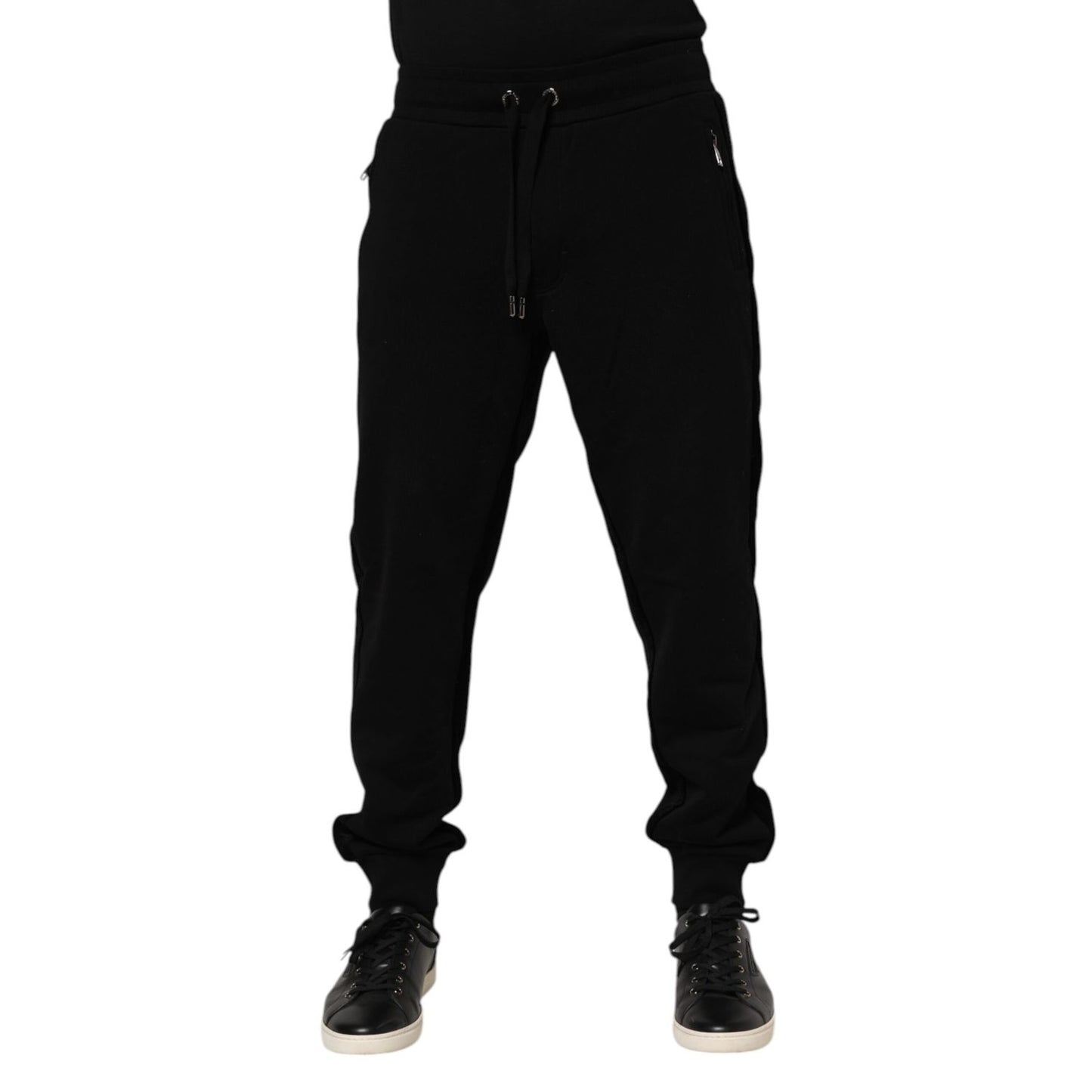 Dolce & Gabbana Black Cotton Men Jogger Sweatpants Pants