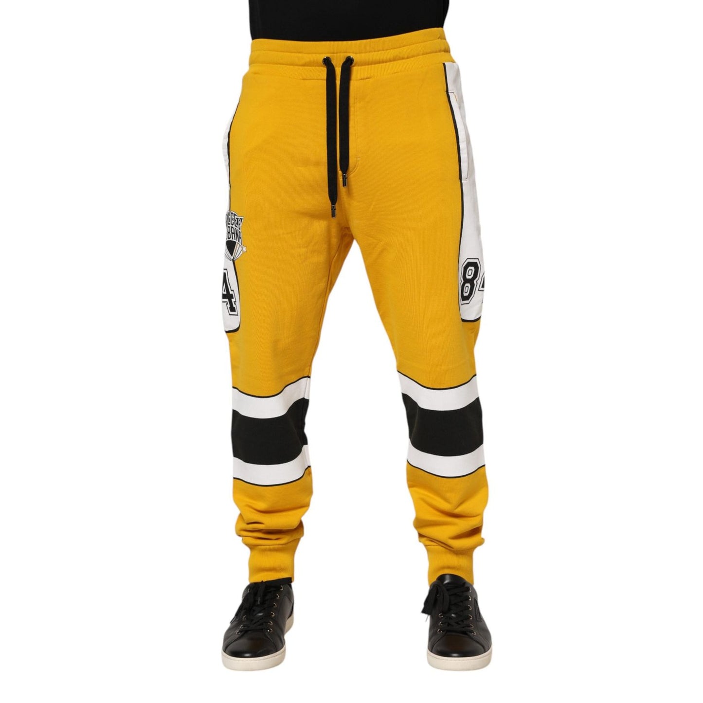 Dolce & Gabbana Yellow Cotton Drawstring Jogger Pants 1728,67345645728,Athletic Pants - Pants - Clothing,Clothing,Dolce & Gabbana,IT46 | S,Jeans & Pants - Men - Clothing,Material: 100% Cotton,Men,Men - Clothing,New with tags,Pants - Clothing,Yellow