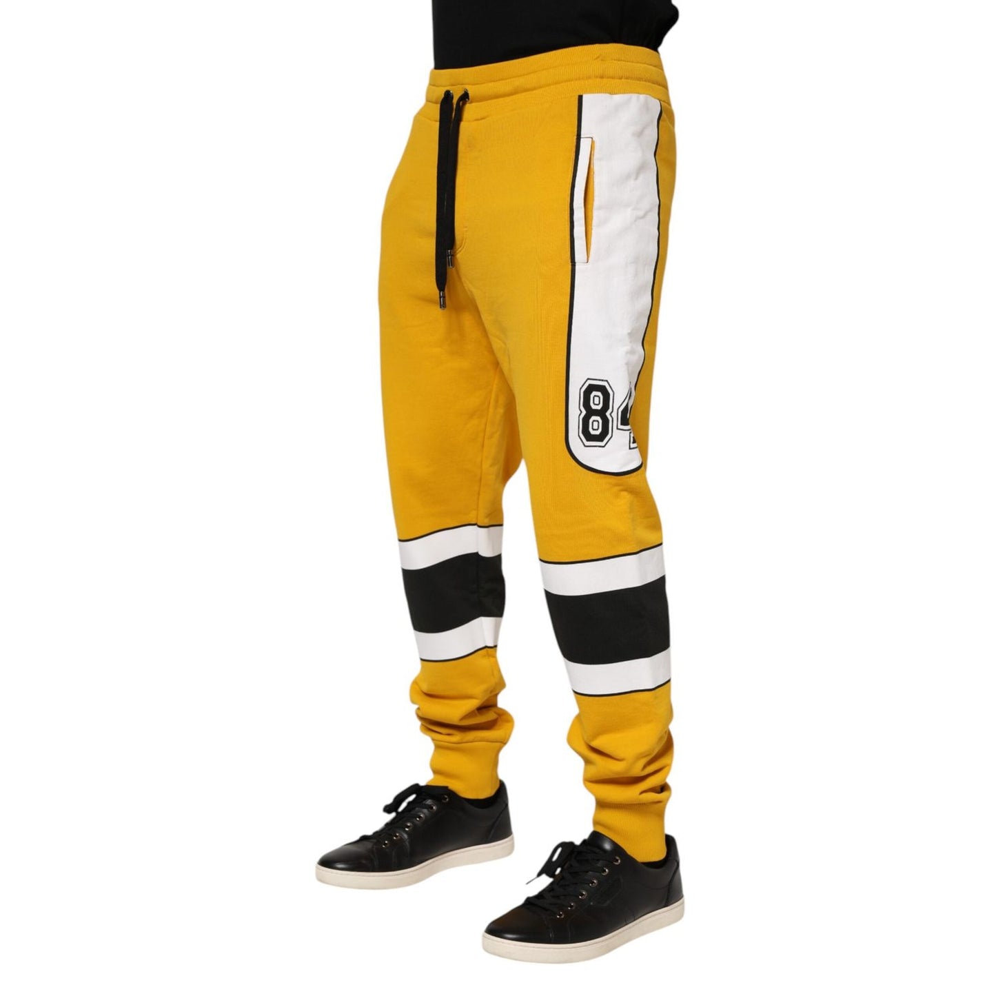 Dolce & Gabbana Yellow Cotton Drawstring Jogger Pants 1728,67345645728,Athletic Pants - Pants - Clothing,Clothing,Dolce & Gabbana,IT46 | S,Jeans & Pants - Men - Clothing,Material: 100% Cotton,Men,Men - Clothing,New with tags,Pants - Clothing,Yellow