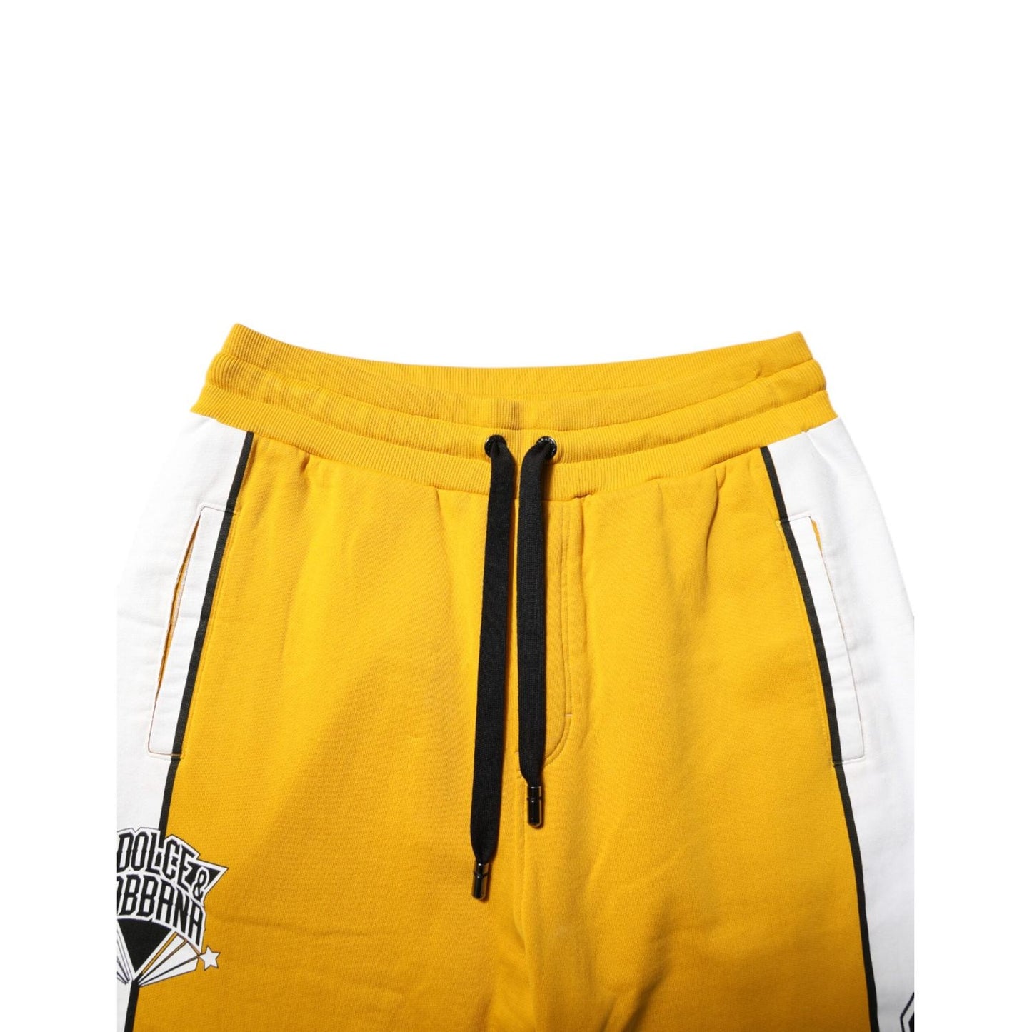 Dolce & Gabbana Yellow Cotton Drawstring Jogger Pants 1728,67345645728,Athletic Pants - Pants - Clothing,Clothing,Dolce & Gabbana,IT46 | S,Jeans & Pants - Men - Clothing,Material: 100% Cotton,Men,Men - Clothing,New with tags,Pants - Clothing,Yellow