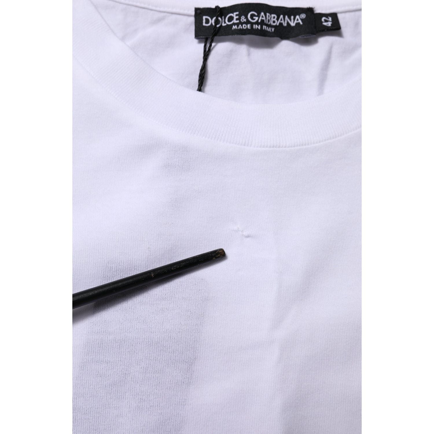 Dolce & Gabbana White Cotton Round Neck Short Sleeves T-shirt