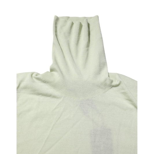 Dolce & Gabbana Mint Green Wool Turtleneck Pullover Sweater