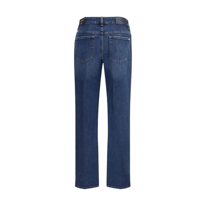 7FOR Blue Cotton Straight-Leg Jeans 7FOR