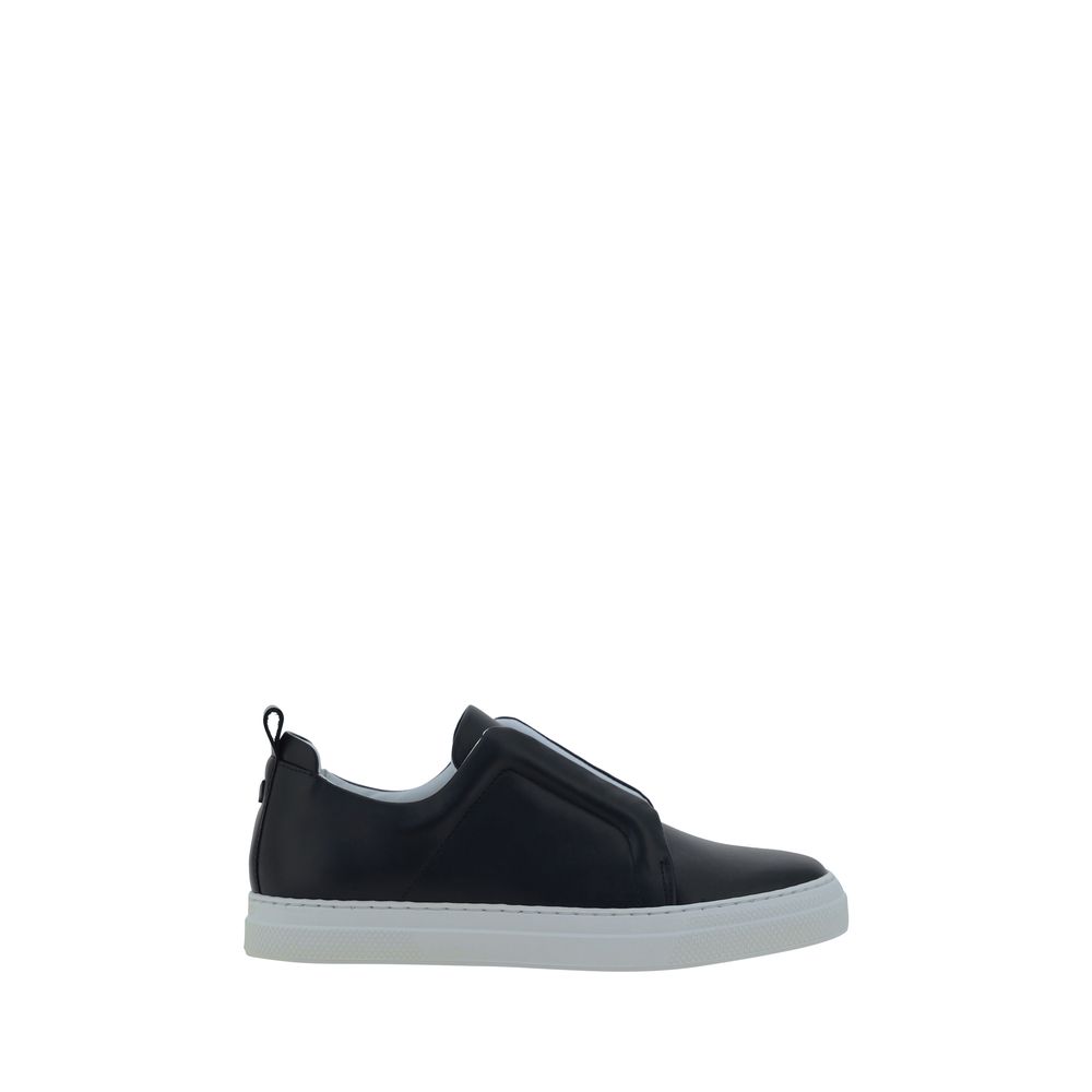 Pierre Hardy Black Calf Leather Bos Taurus Low Top Sneakers