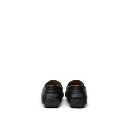 Bally Black Leather Moccassin