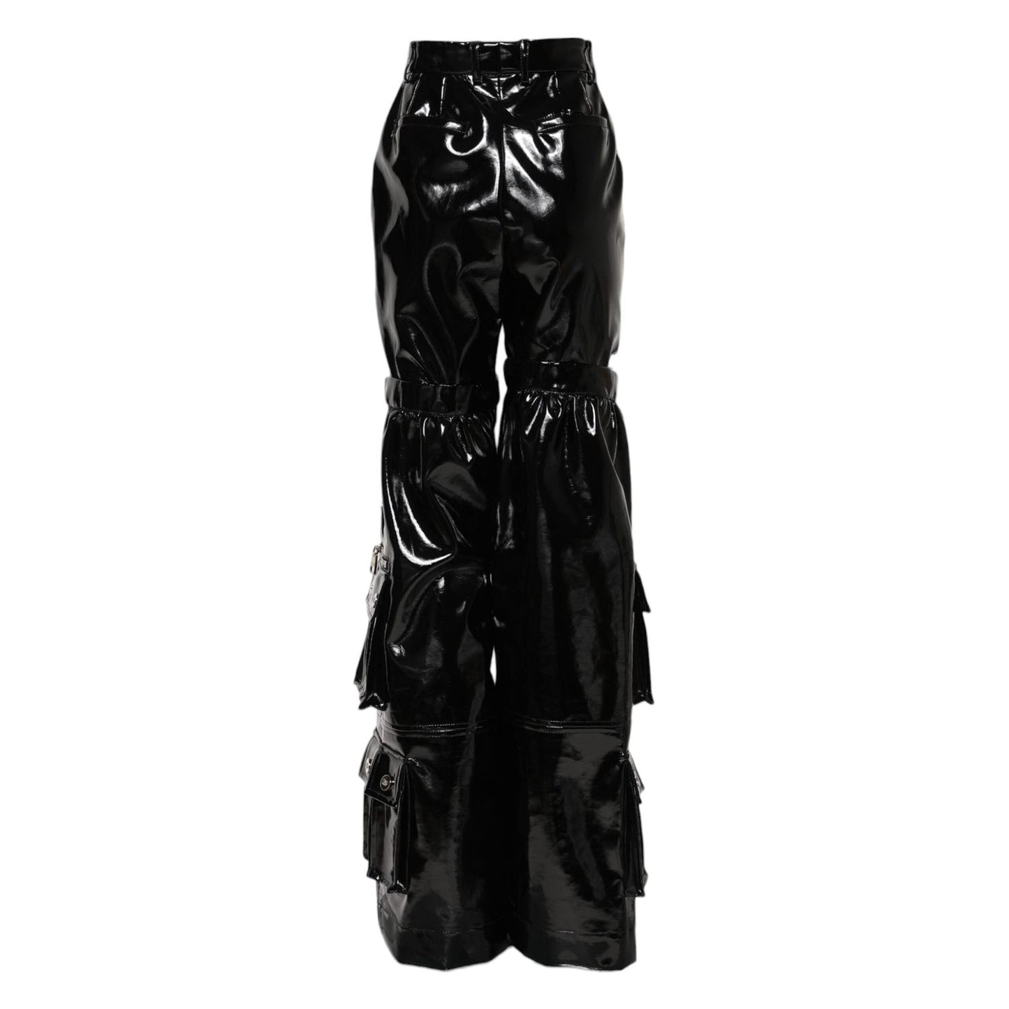 Dolce & Gabbana Black High Waist Cargo Bootcut Pants