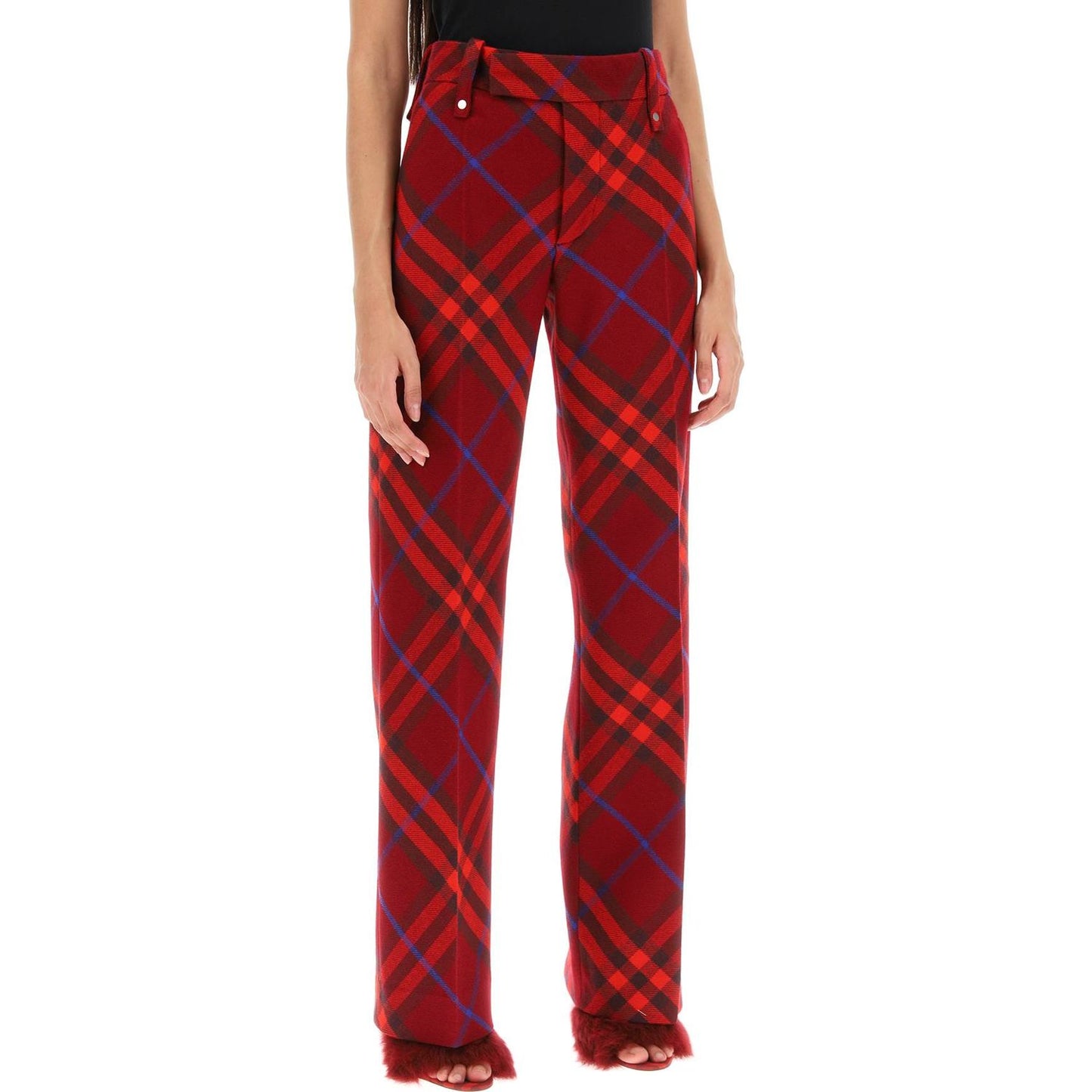 burberry check wool pants Trousers Burberry