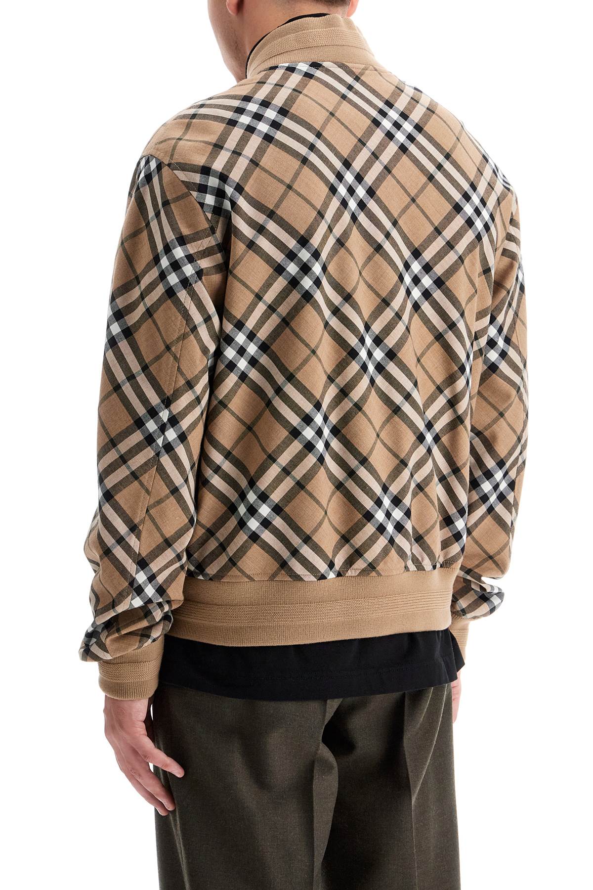 Burberry ered harrington jacket in wool blend