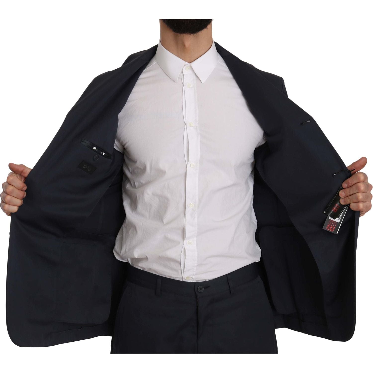 优雅蓝色两件套西装