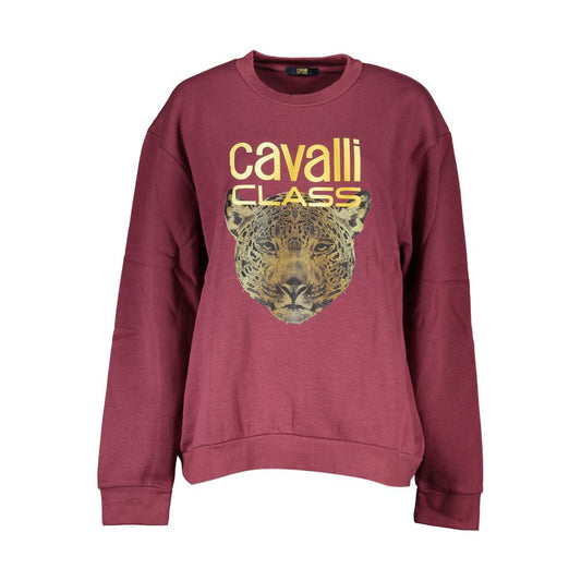 Cavalli Class Purple Cotton Sweatshirt Cavalli Class