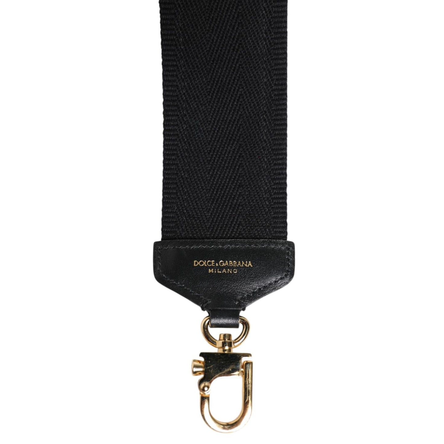 Dolce & Gabbana Black Cotton Printed Women Bag Accessory Shoulder Strap