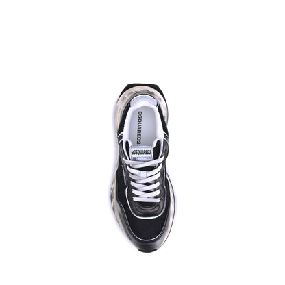 Dsquared² Black Calf Leather Bos Taurus Athletic Sneakers