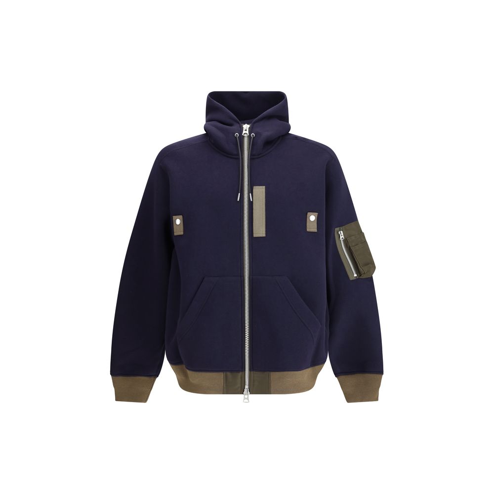 Sacai Blue Cotton Hoodie Sacai