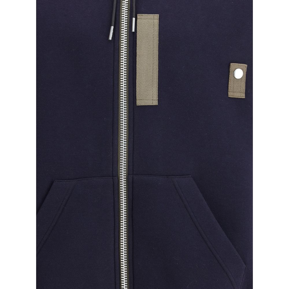 Sacai Blue Cotton Hoodie Sacai