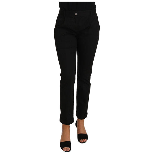 Dolce & Gabbana Elegant Black Cotton Dress Pants Dolce & Gabbana