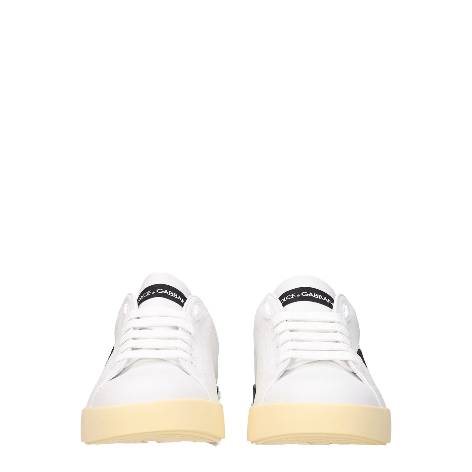 Dolce & Gabbana White Leather Low Top Sneakers
