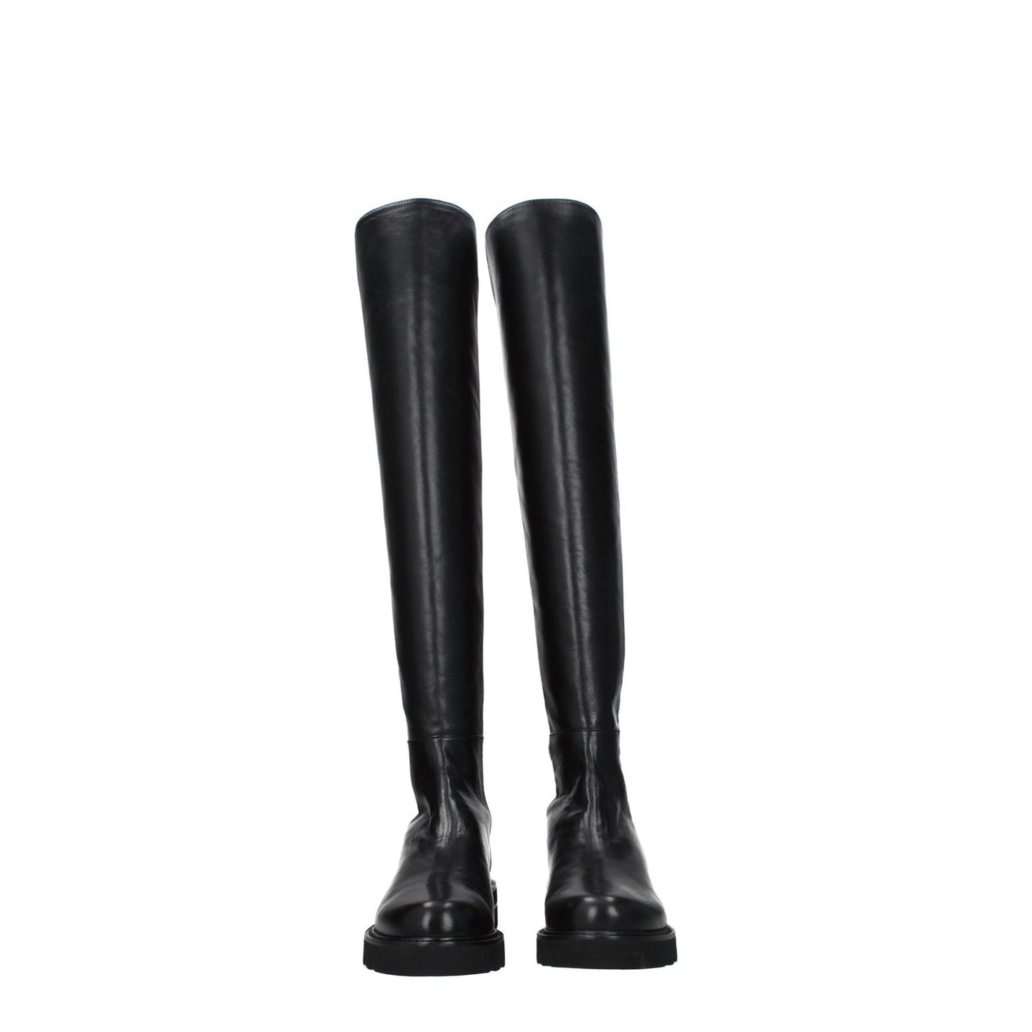 Stuart Weitzman Black Leather Over The Knee