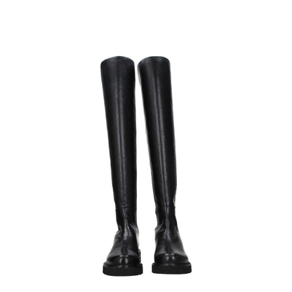 Stuart Weitzman Black Leather Over The Knee