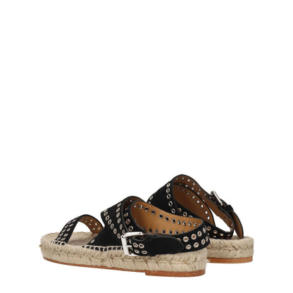 Isabel Marant Black Leather Flat Sandals