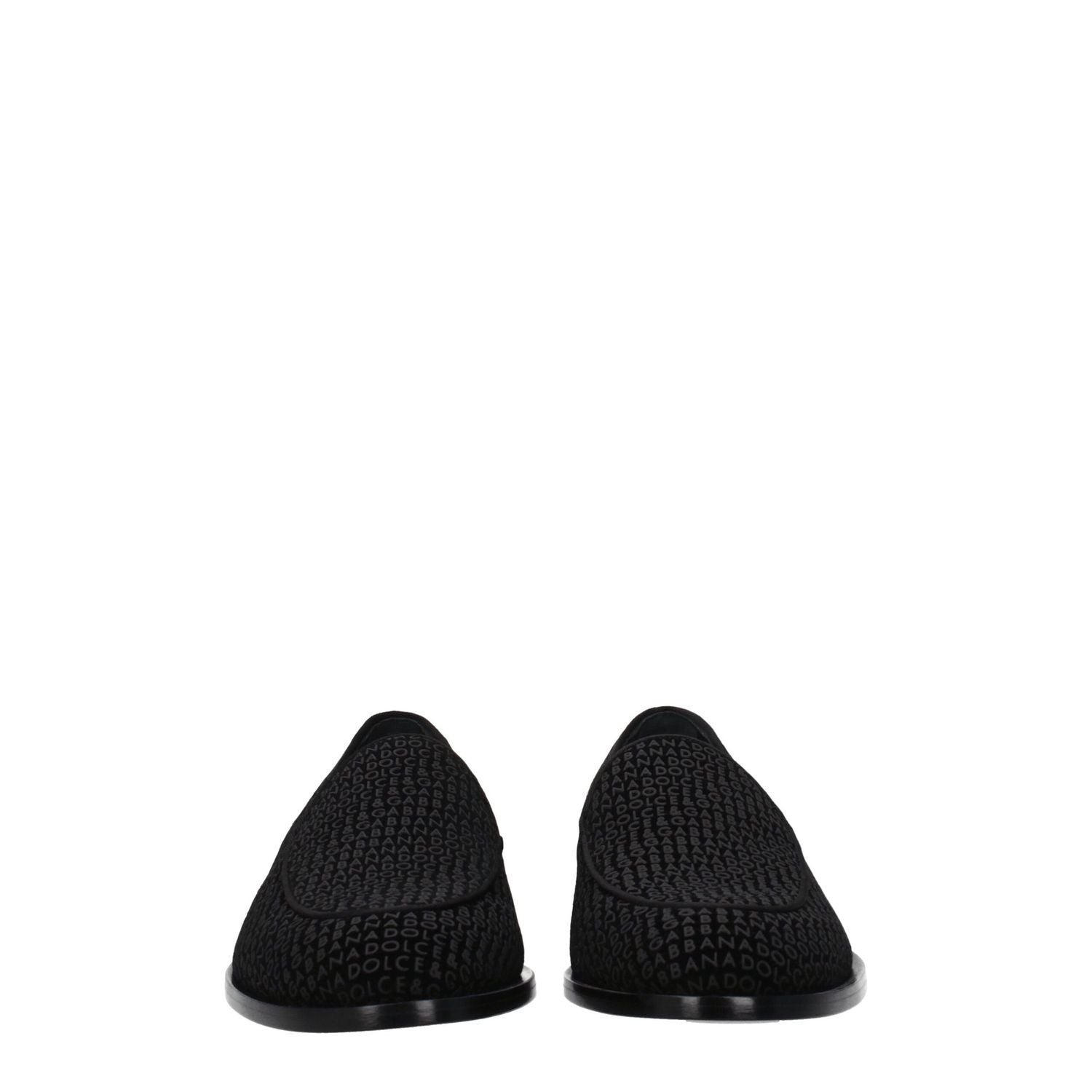 Dolce & Gabbana Black Velvet Slip-On Loafers