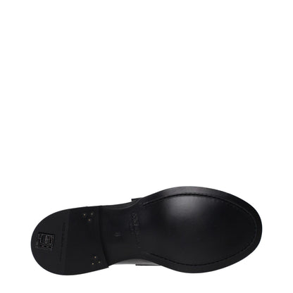 Dolce & Gabbana Black Leather Slip-On Loafers
