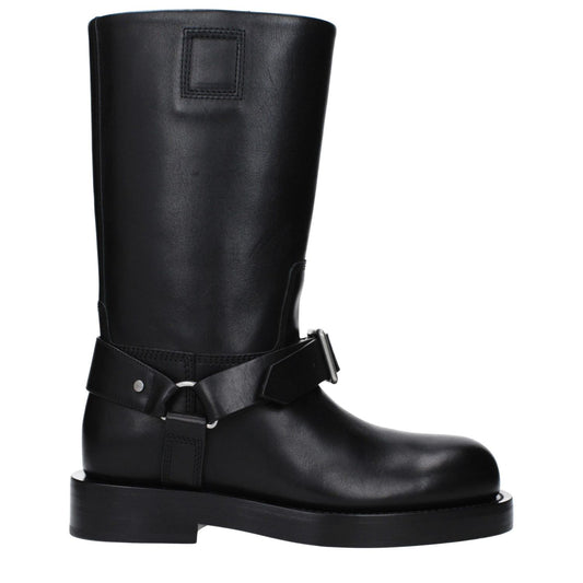Burberry Black Leather Boots Burberry