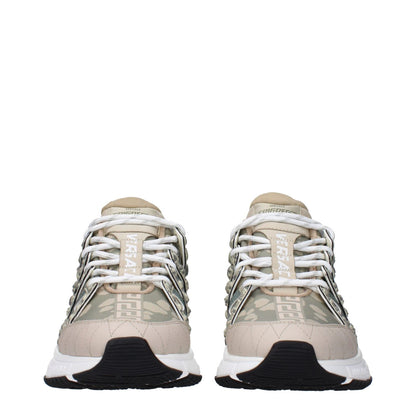 Versace Green Fabric Low Top Sneakers