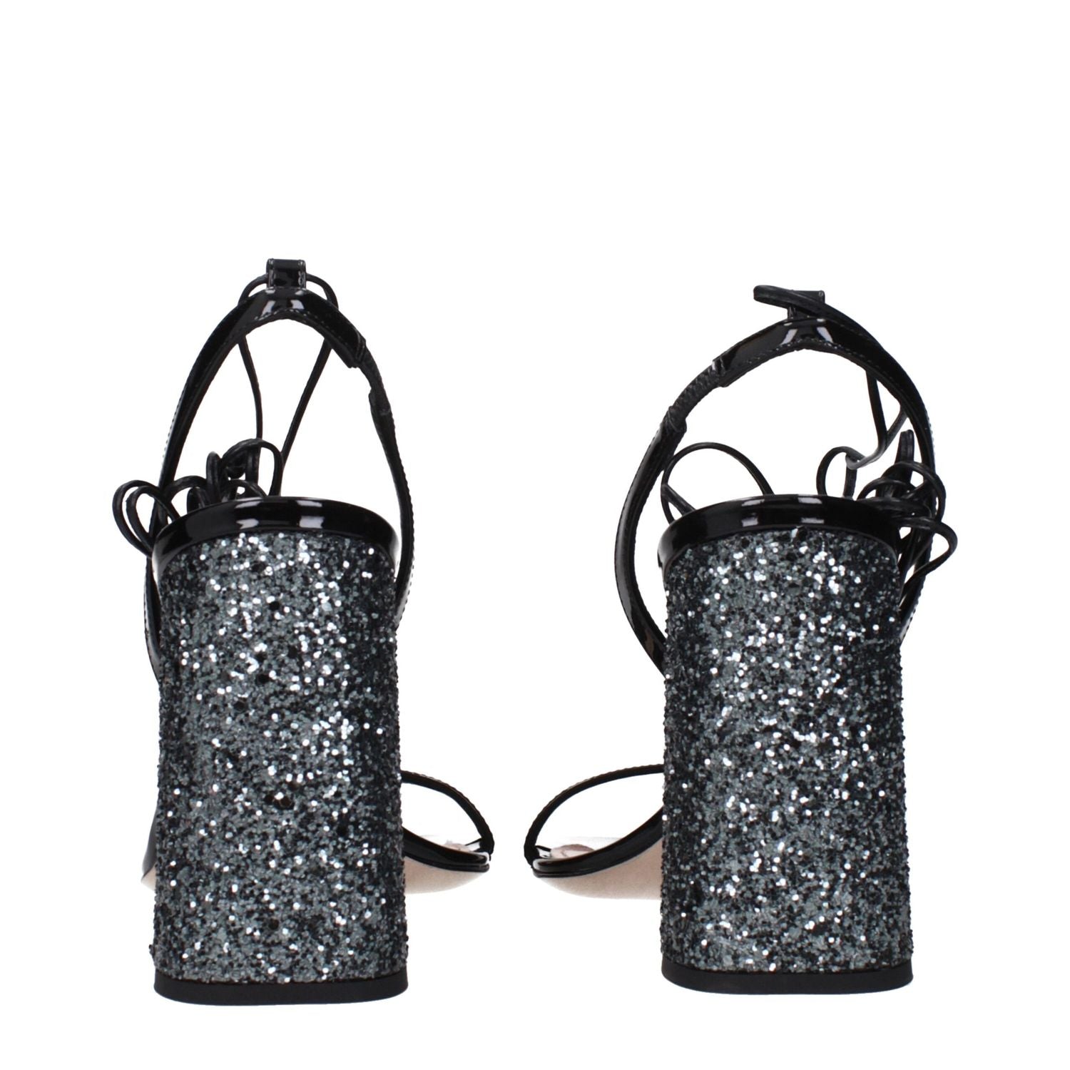 Miu Miu Black Leather Platform Sandals