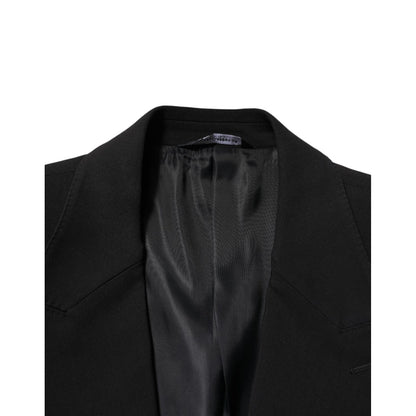 Dolce & Gabbana Black Cotton Single Breasted 2 Piece Suit