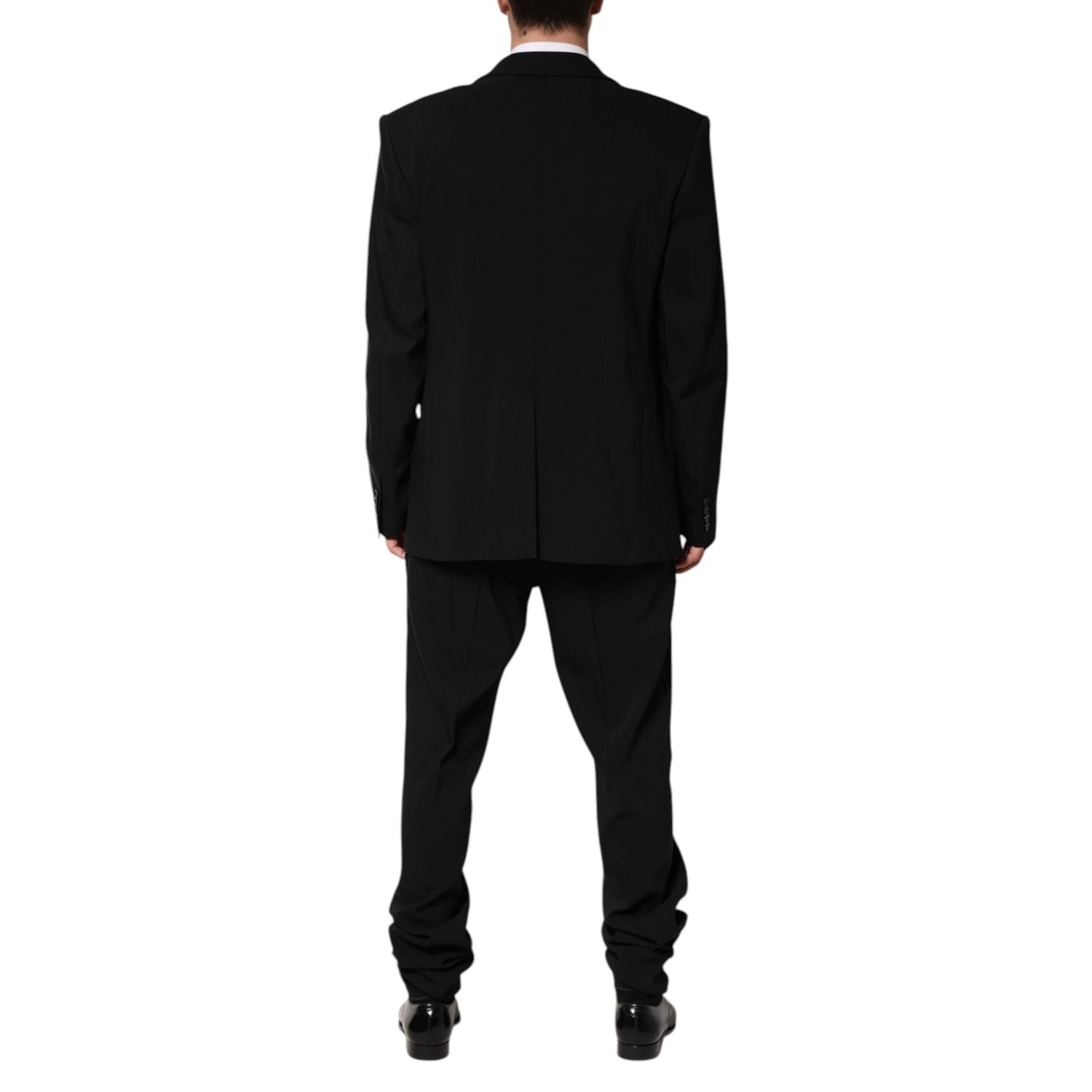 Dolce & Gabbana Black Cotton Single Breasted 2 Piece Suit