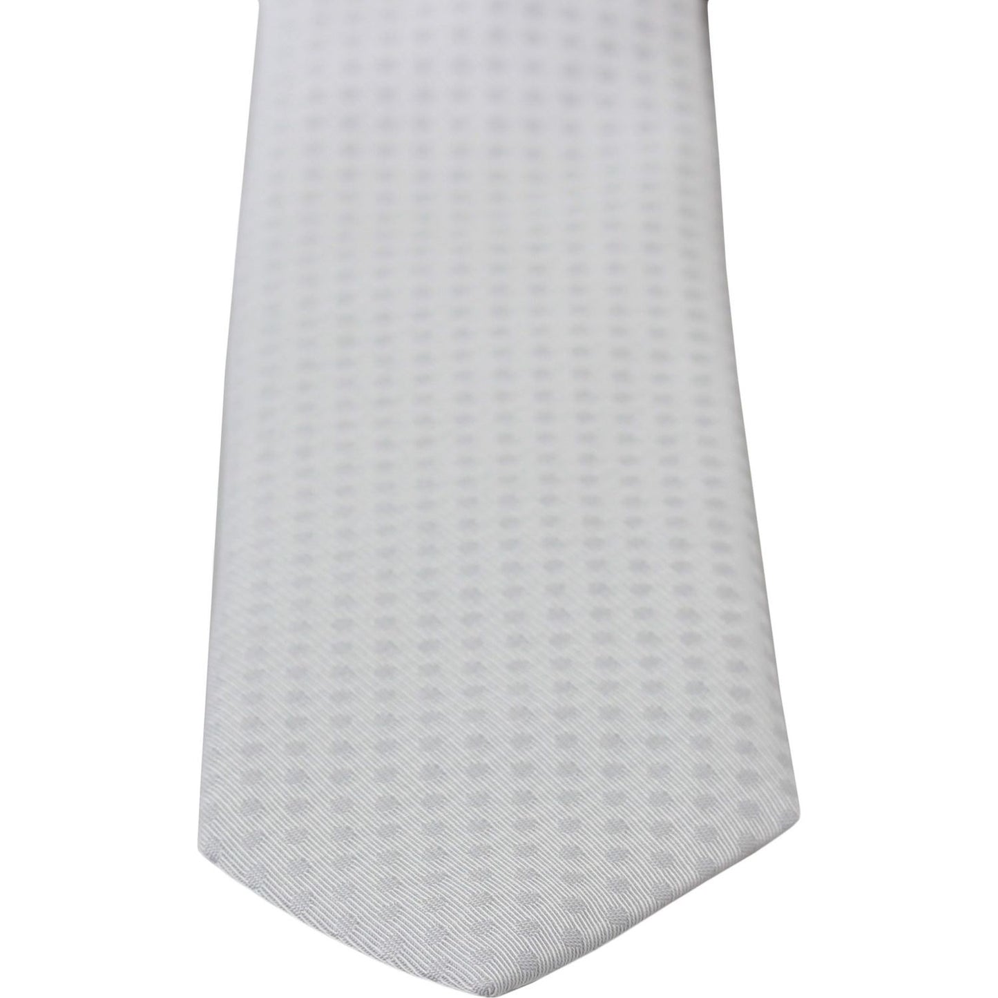 Dolce & Gabbana White Patterned Classic Mens Slim Necktie Tie