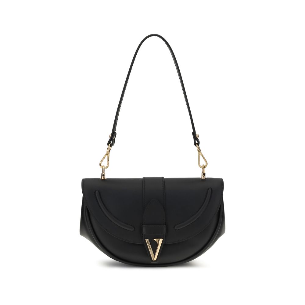Versace Black Calf Leather Bos Taurus Shoulder Bag Versace