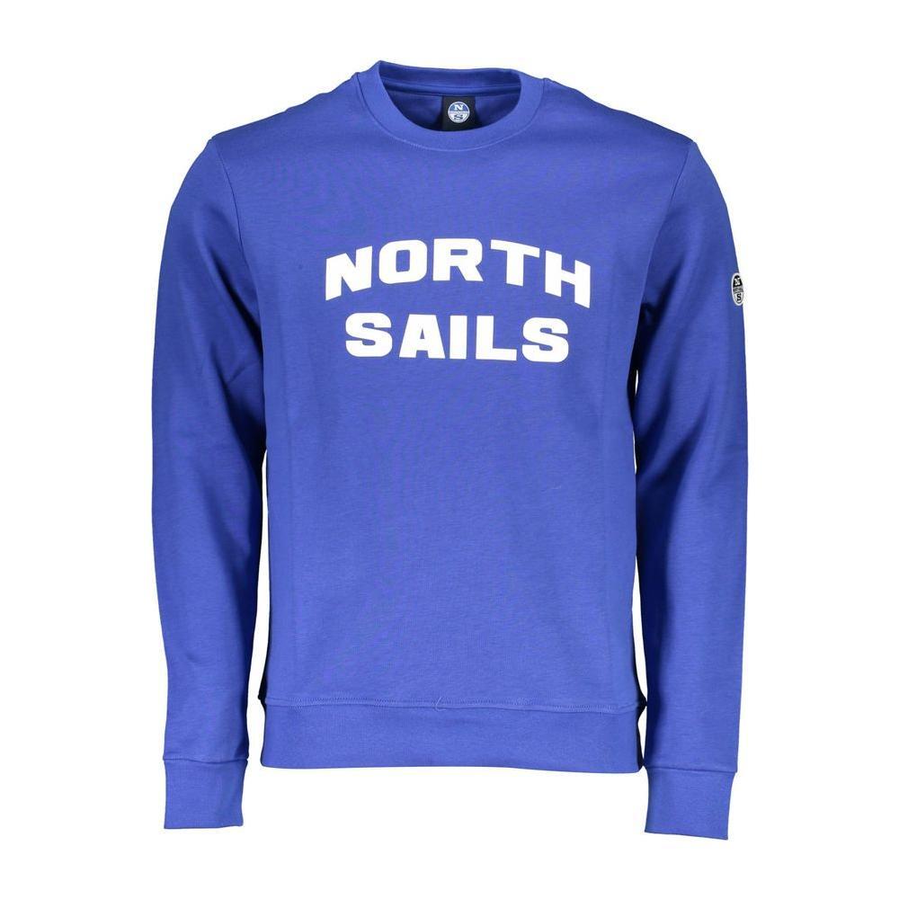 North Sails Blue Cotton Men Sweatshirt