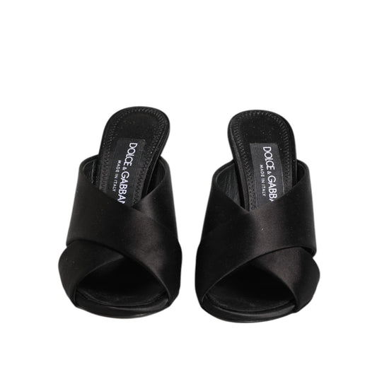 Dolce & Gabbana Black Keira Baroque High Heel Sandals Shoes