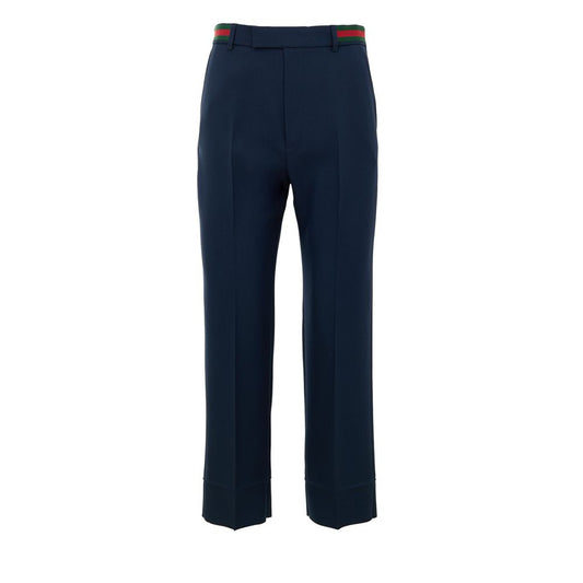 Gucci Blue Cotton Casual Pants Gucci