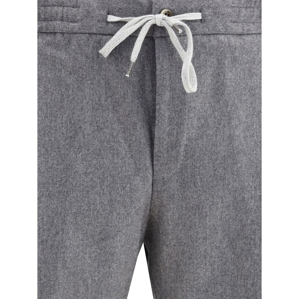 PT Torino Gray Fleece Wool Casual Pants