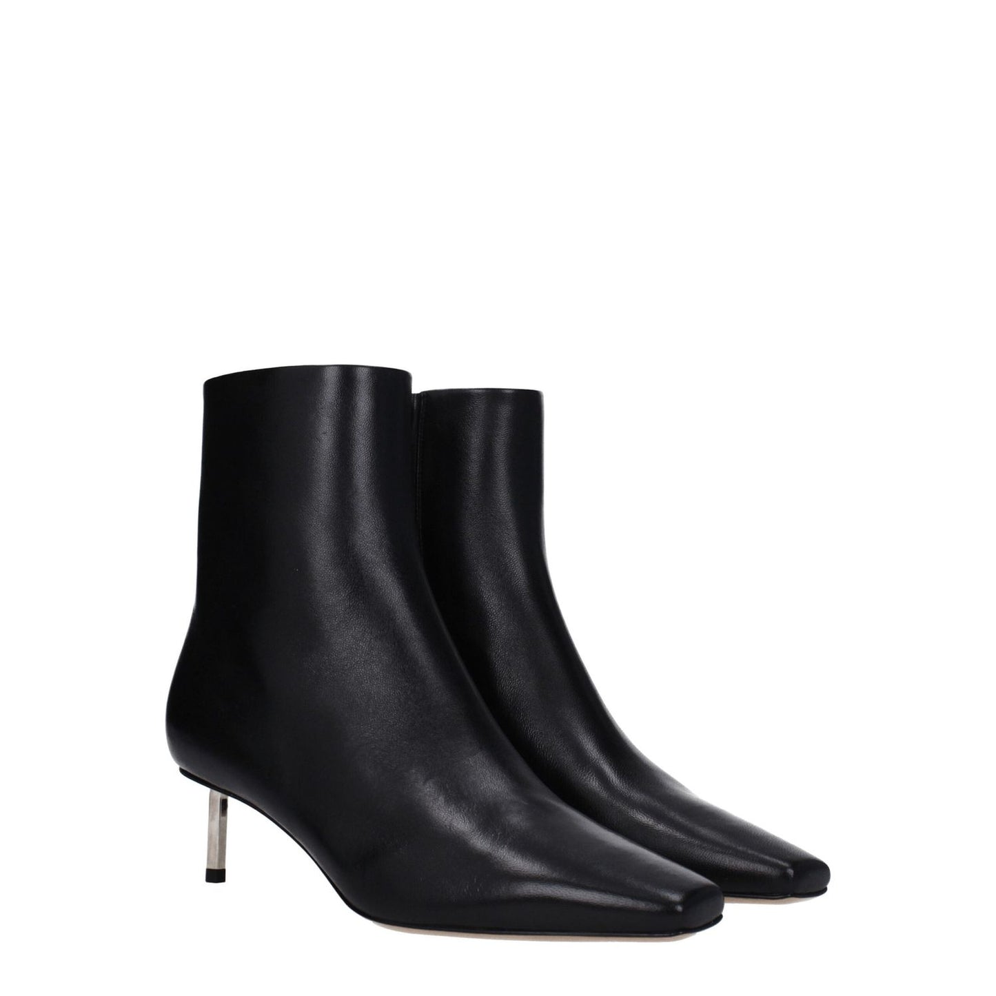 Off-White Black Leather Ankle Boots