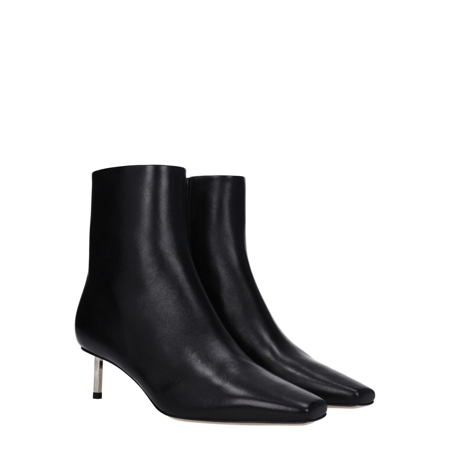 Off-White Black Leather Ankle Boots