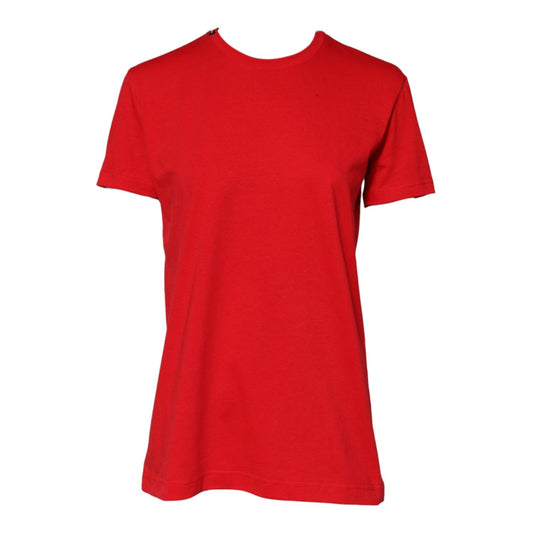 Dolce & Gabbana Red Plain Crew Neck Short Sleeves T-shirt