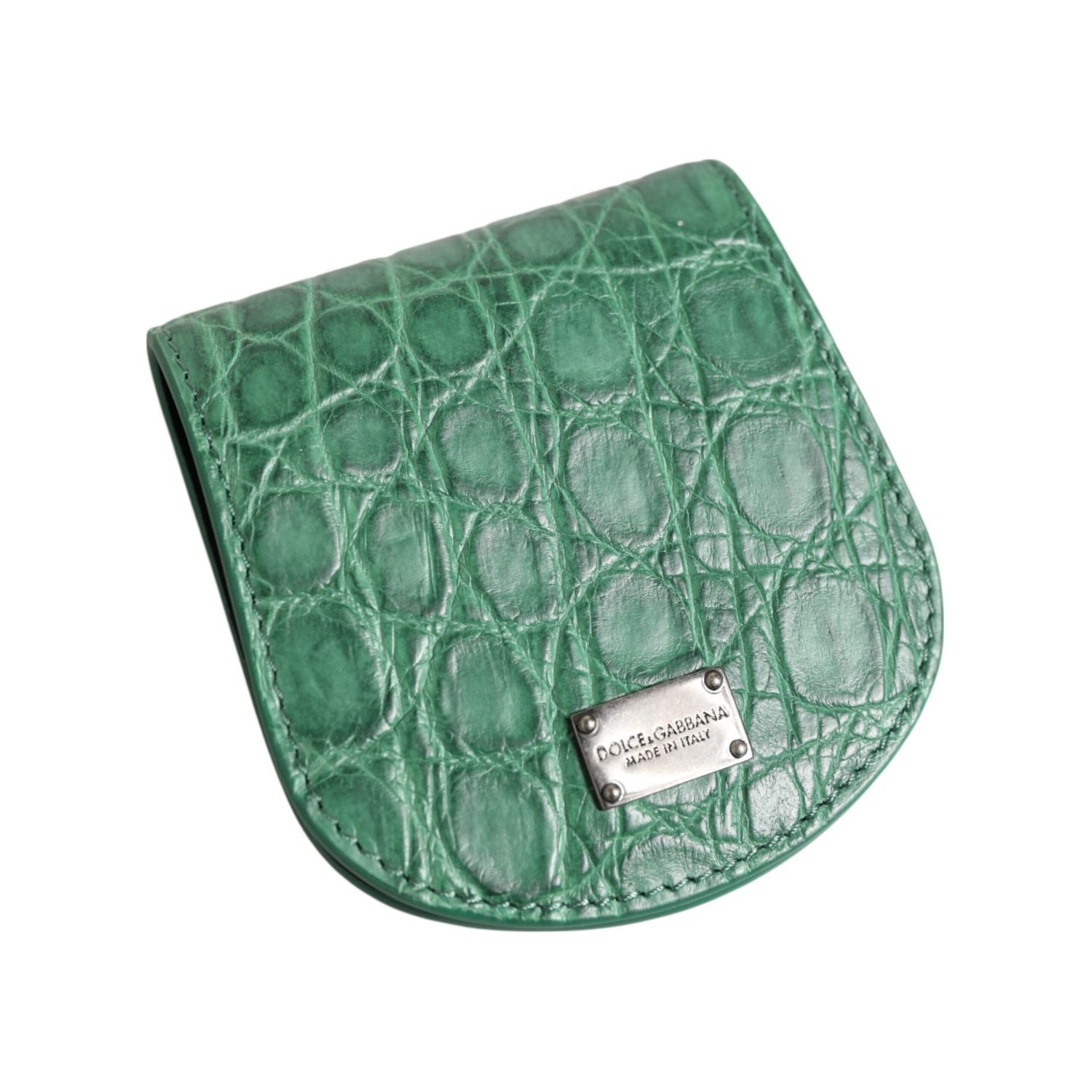 Dolce & Gabbana Green Exotic Skin Coin Condom Case Holder Pocket Wallet