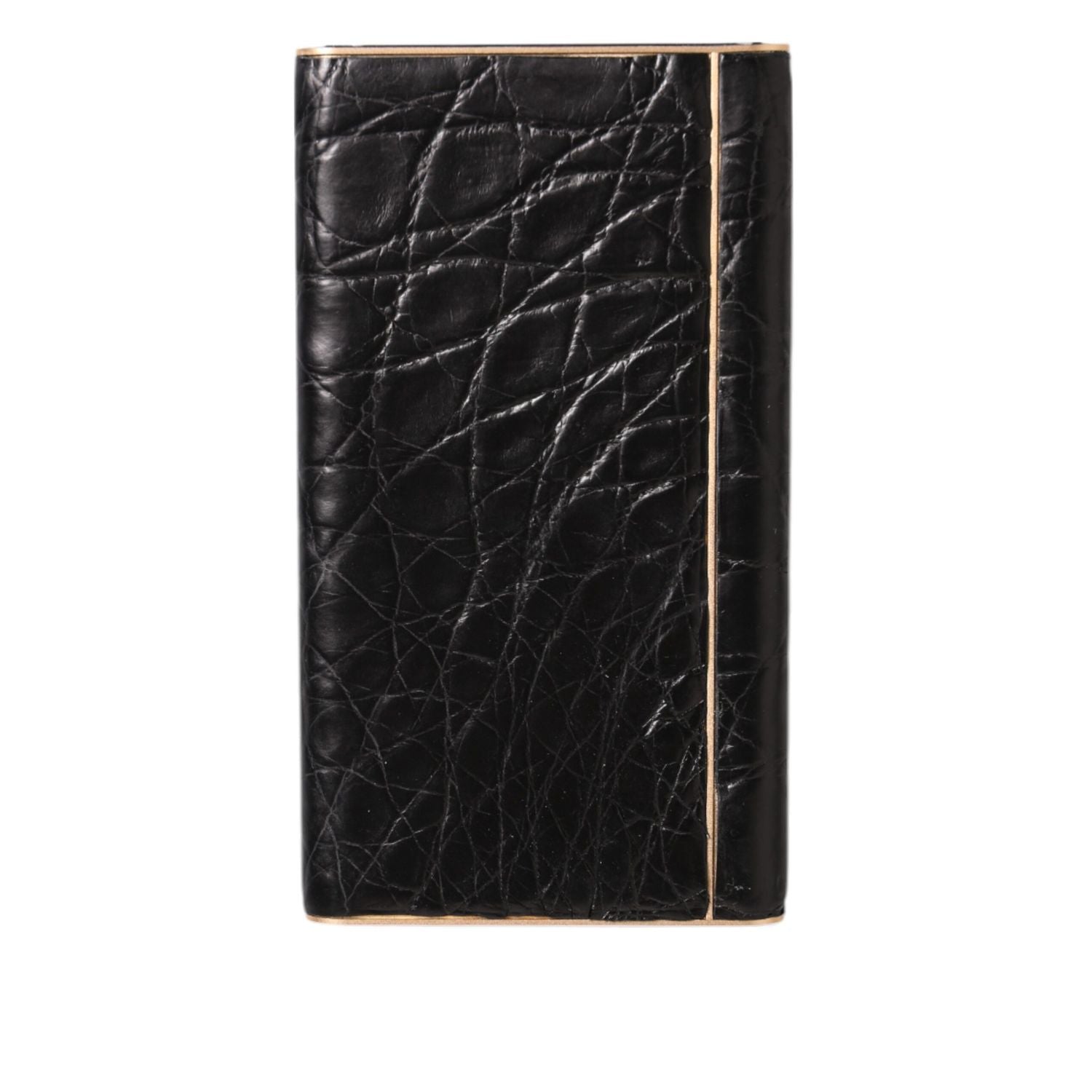 Dolce & Gabbana Black Leather Exotic Skin 3000mAh Power Bank Charger USB