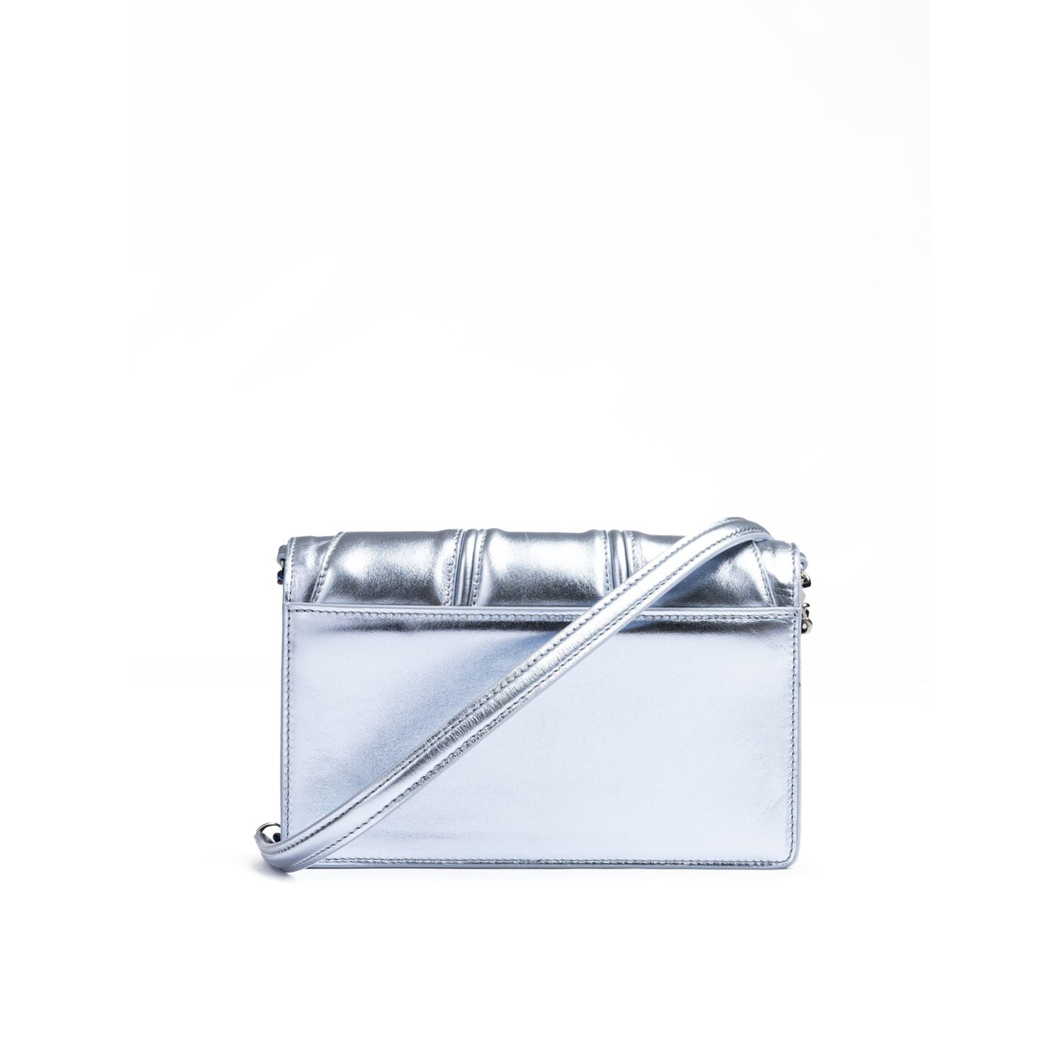 Ferrari Metal light blue GT patent leather bag with chain